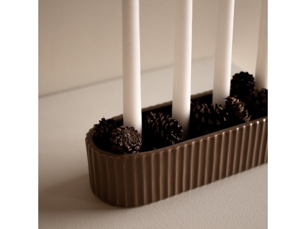 Adventní svícen Stripe - Shiny Nougat