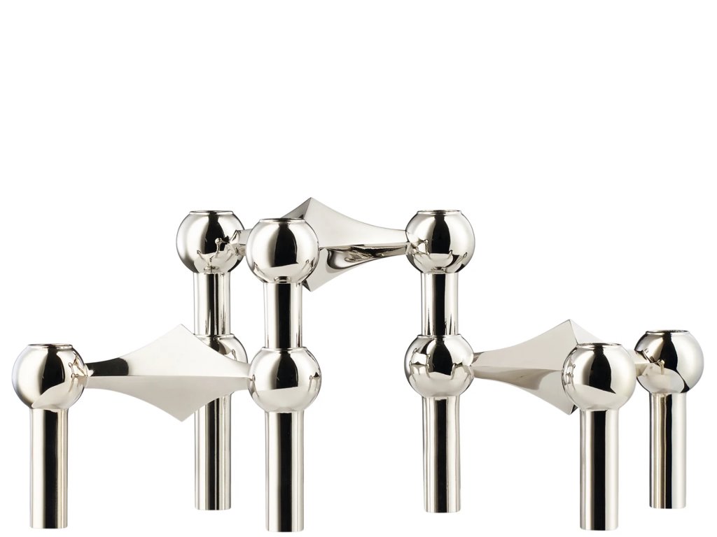 Svícen STOFF Nagel Chrome - 3 ks